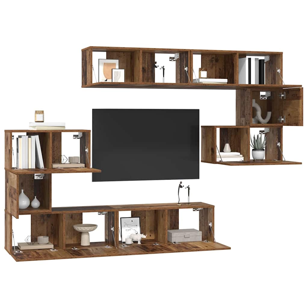 vidaXL Conjunto de mueble de TV 8 pcs Madera envejecida - Image 3