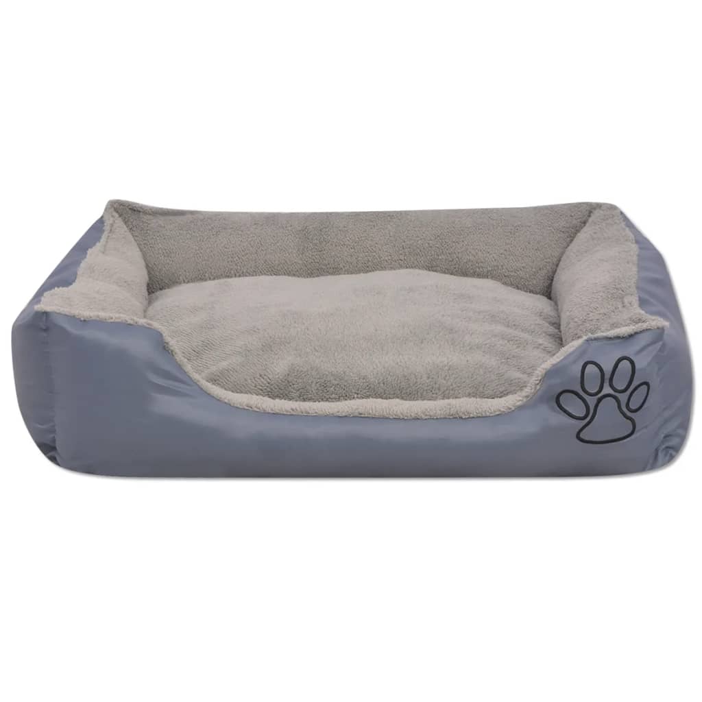 vidaXL Lit pour chiens avec coussin rembourré Taille S Gris - Image 3