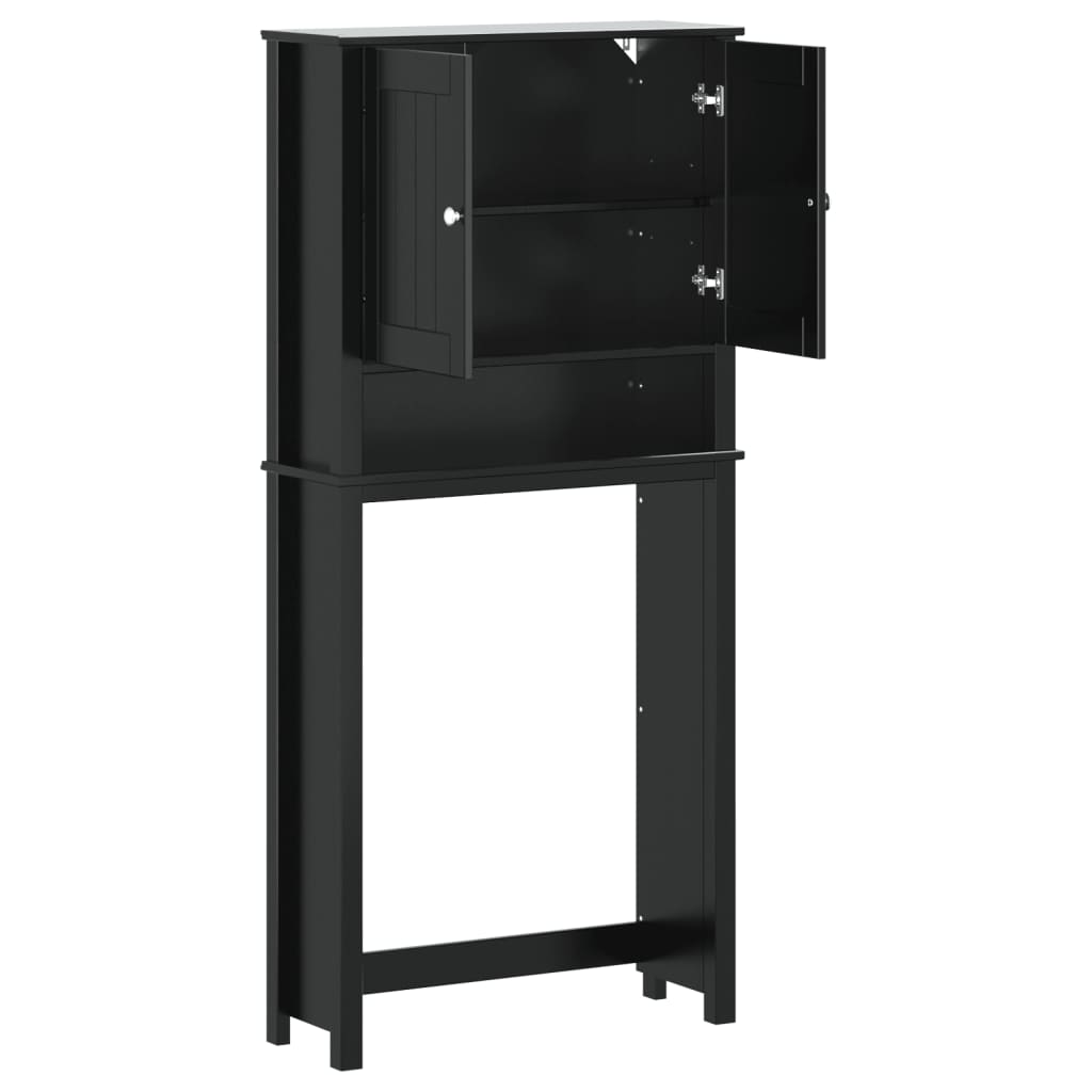 vidaXL Waschmaschinenschrank BERG Schwarz 76x27x164,5 cm Massivholz - Image 4