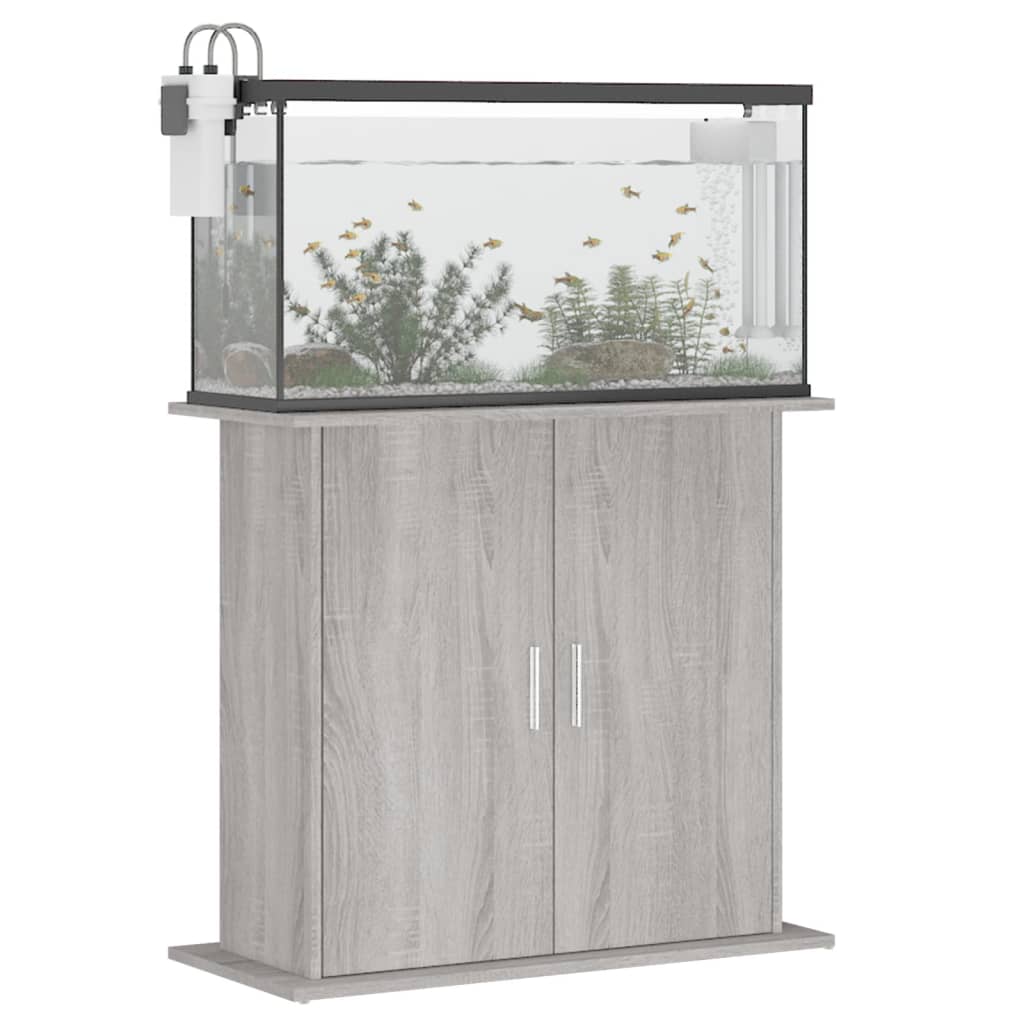 vidaXL Support pour aquarium sonoma gris 81x36x73 cm bois d'ingénierie - Image 3