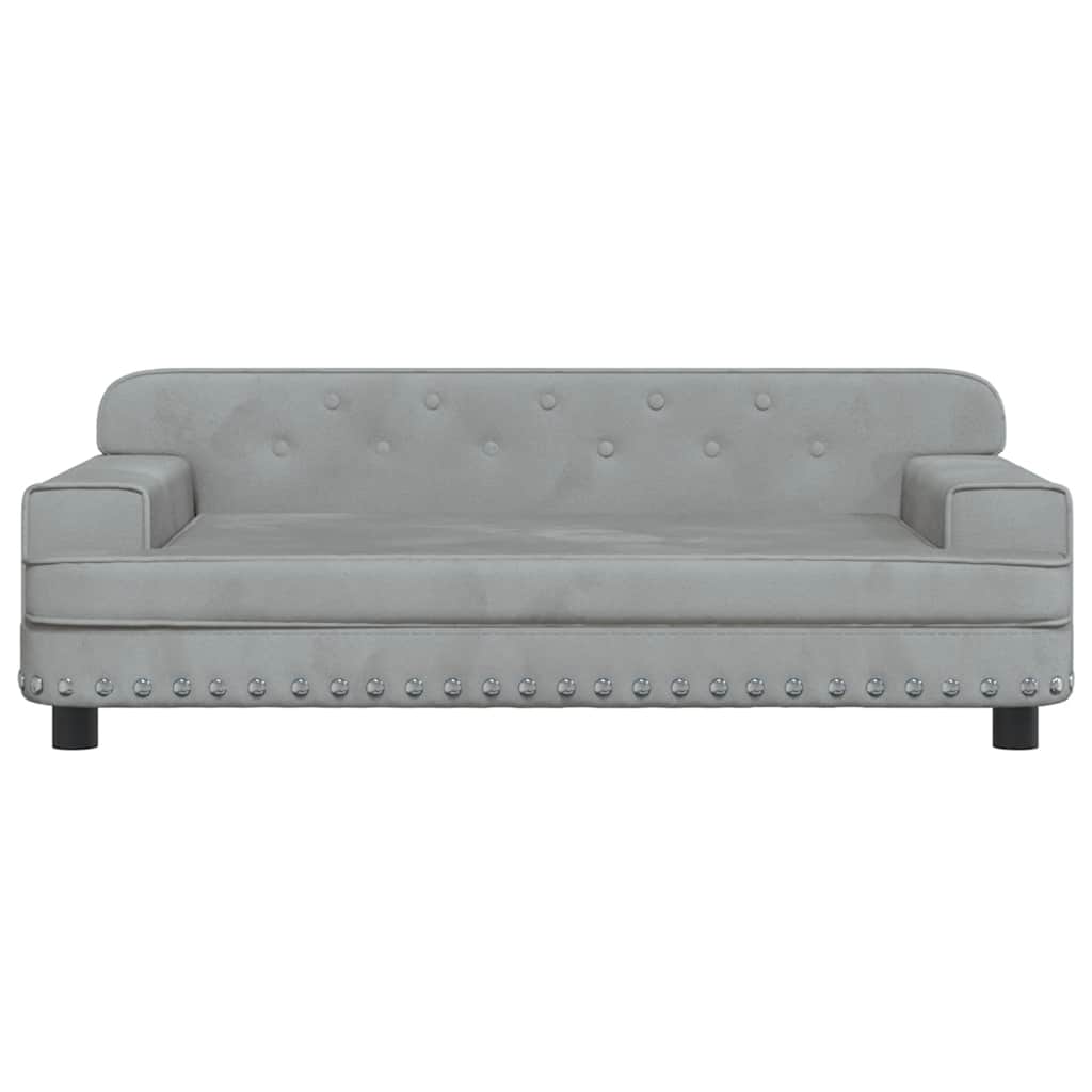 vidaXL Lit pour chien gris clair 90x53x30 cm velours - Image 3