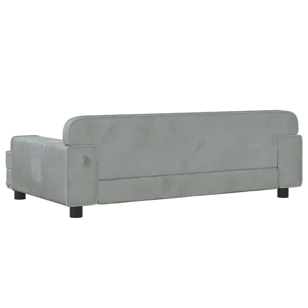 vidaXL Lit pour chien gris clair 90x53x30 cm velours - Image 5