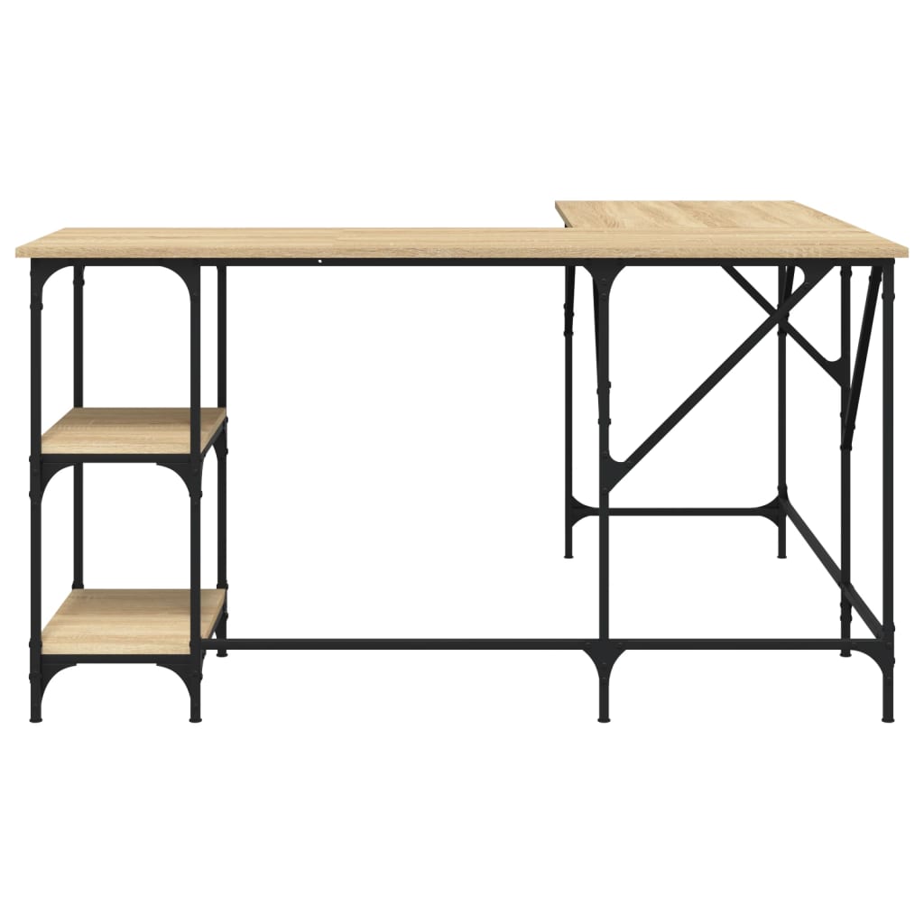vidaXL Schreibtisch Sonoma-Eiche 139x139x75 cm Holzwerkstoff - Image 4