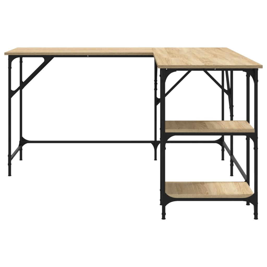 vidaXL Schreibtisch Sonoma-Eiche 139x139x75 cm Holzwerkstoff - Image 5