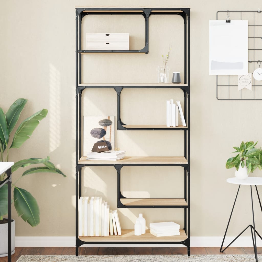 vidaXL Bücherregal Sonoma-Eiche 81x36x176 cm Holzwerkstoff