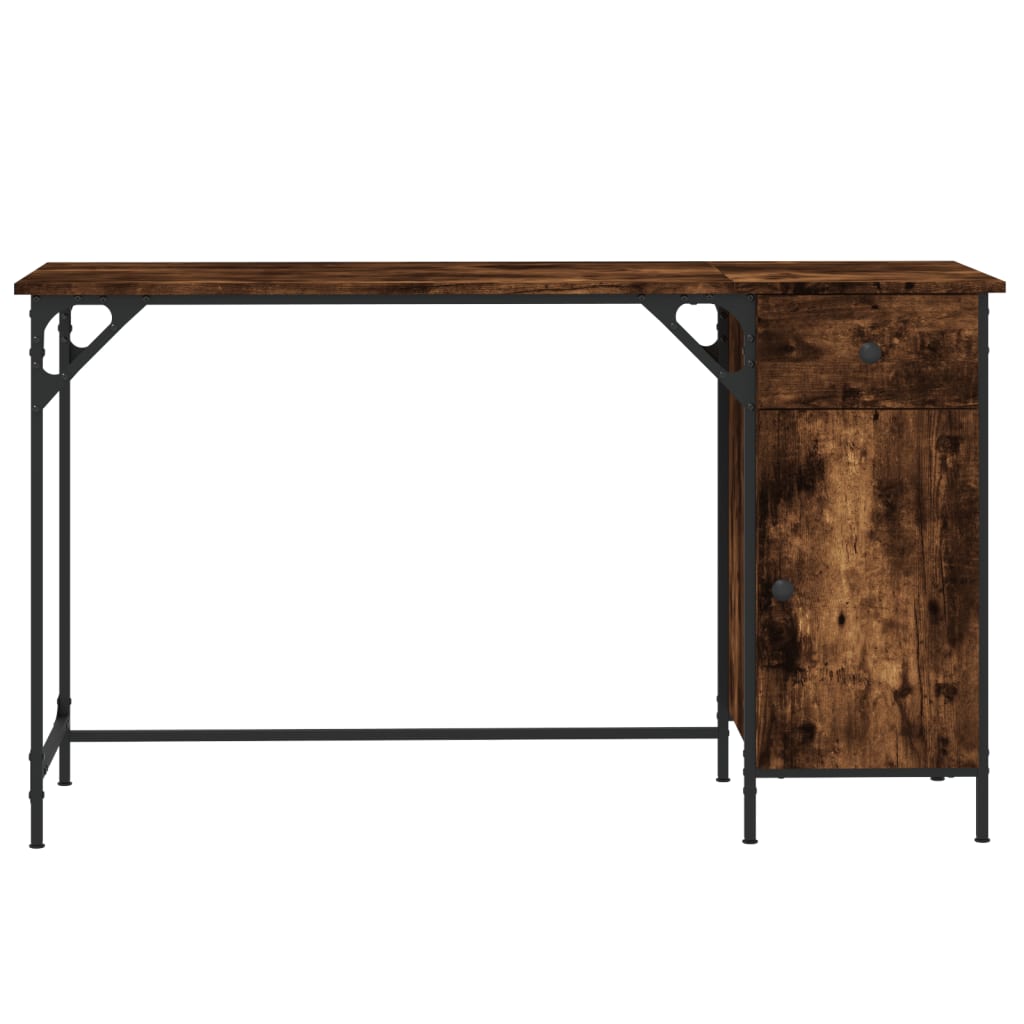 vidaXL Computertisch Räuchereiche 131x48x75 cm Holzwerkstoff - Image 5