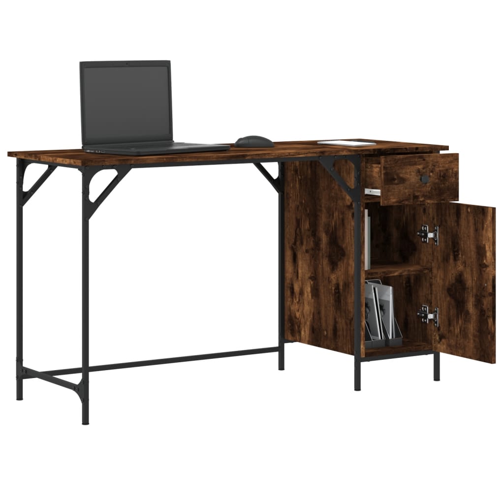 vidaXL Computertisch Räuchereiche 131x48x75 cm Holzwerkstoff - Image 4
