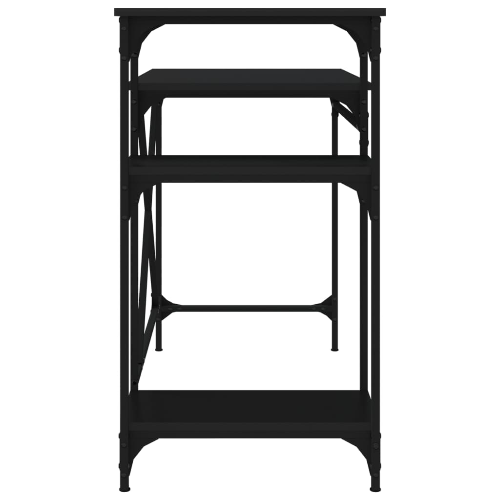 vidaXL Schreibtisch mit Regal Schwarz 105x50x90cm Holzwerkstoff Eisen - Image 6