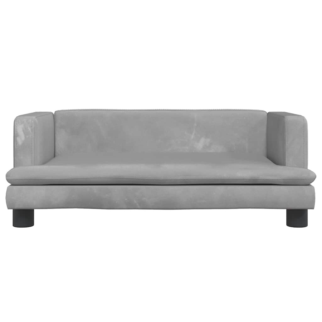 vidaXL Lit pour chien gris clair 80x45x30 cm velours - Image 3