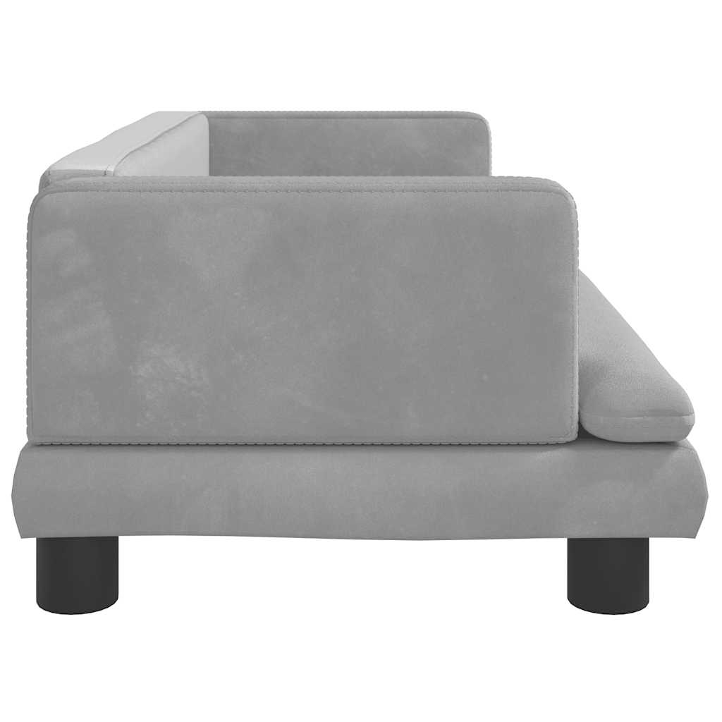 vidaXL Lit pour chien gris clair 80x45x30 cm velours - Image 4