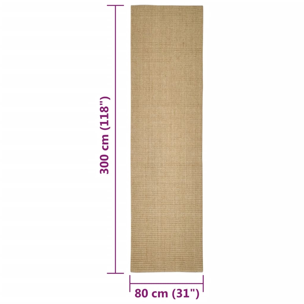 vidaXL Tapis en sisal pour griffoir 80x300 cm - Image 6