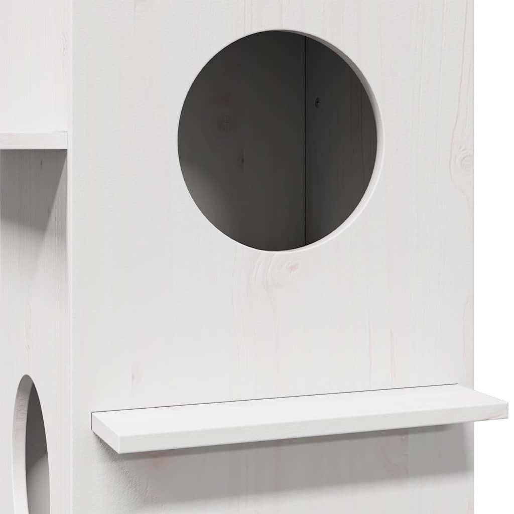vidaXL Maison pour chat blanc 43x43x60 cm bois de pin massif - Image 6