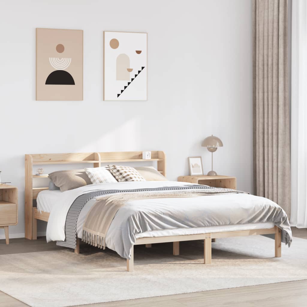 vidaXL Estructura de cama sin colchón madera maciza de pino 120x190 cm