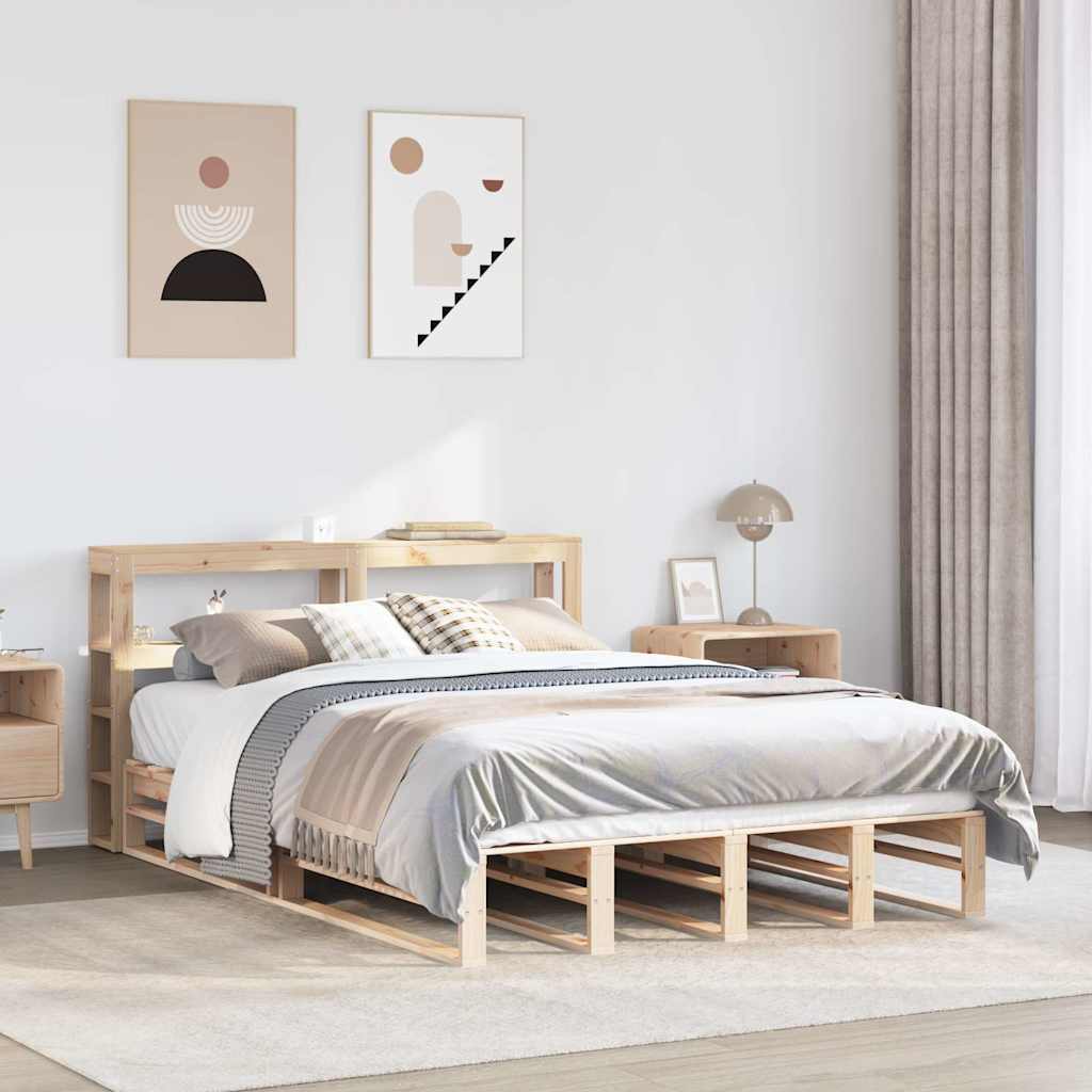 vidaXL Estructura de cama sin colchón madera maciza de pino 120x190 cm