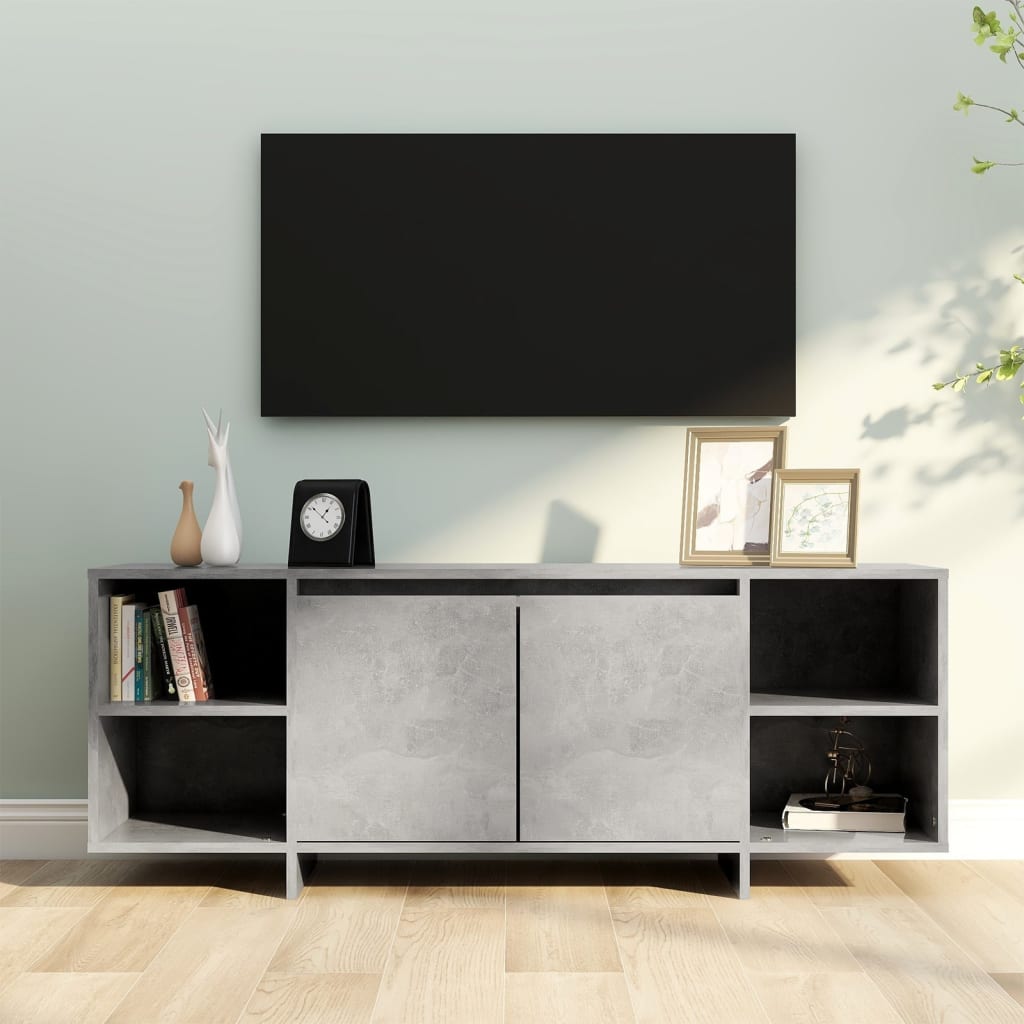 vidaXL Mueble para TV madera contrachapada gris hormigón 130x35x50 cm