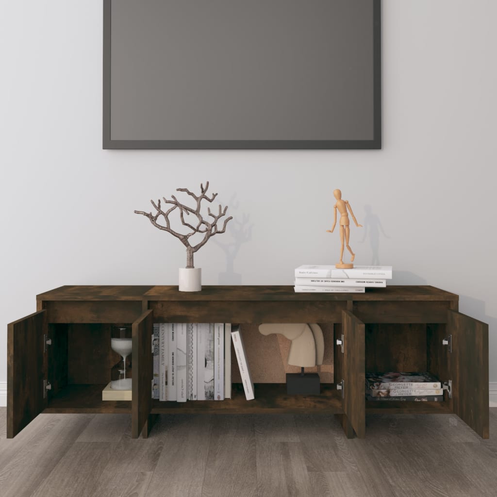 vidaXL Mueble de TV madera contrachapada roble ahumado 120x30x40,5 cm - Image 3