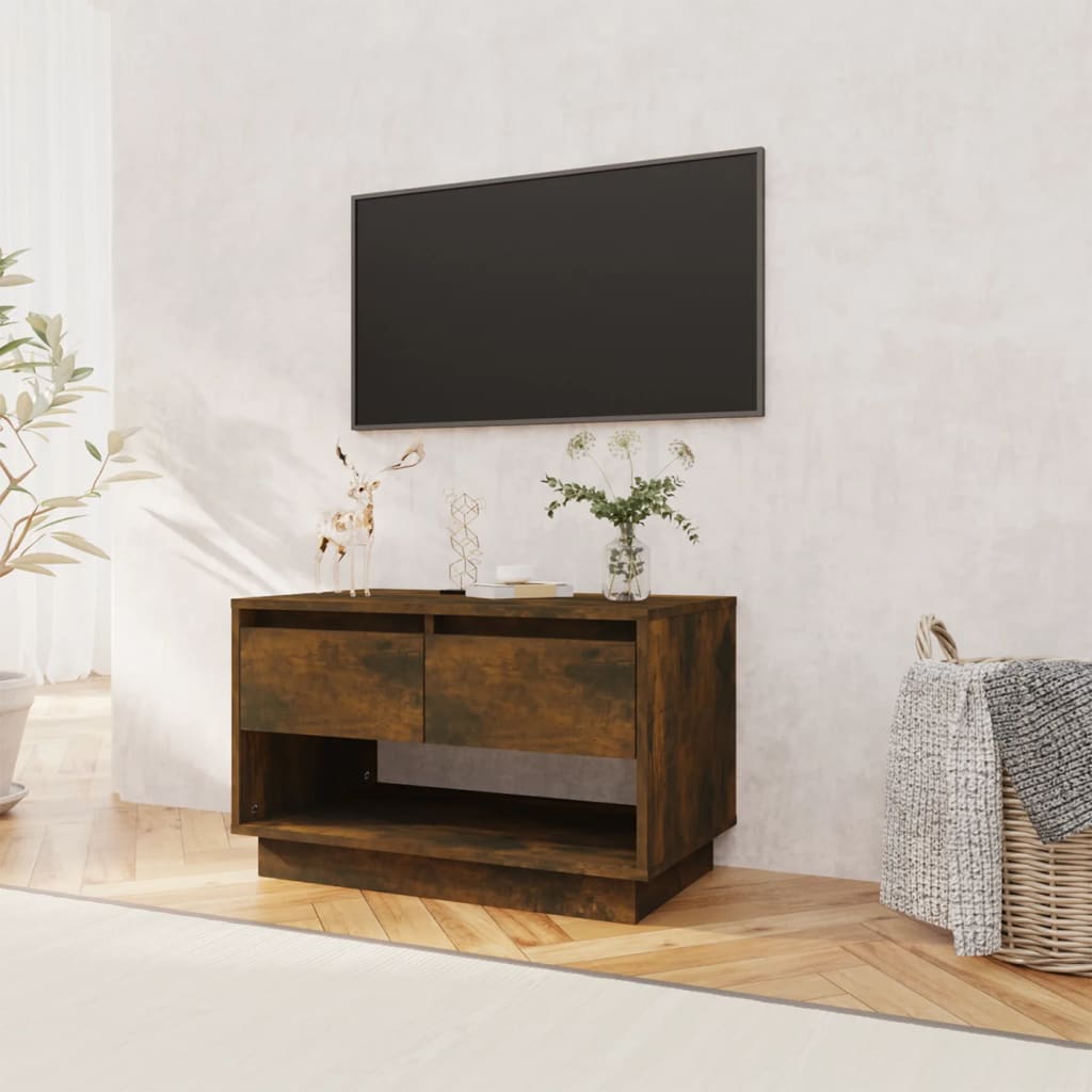 vidaXL Mueble de TV madera de ingeniería roble ahumado 70x41x44 cm - Image 3