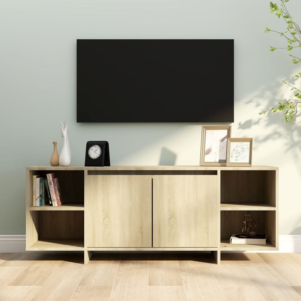 vidaXL Mueble para TV madera contrachapada roble Sonoma 130x35x50 cm