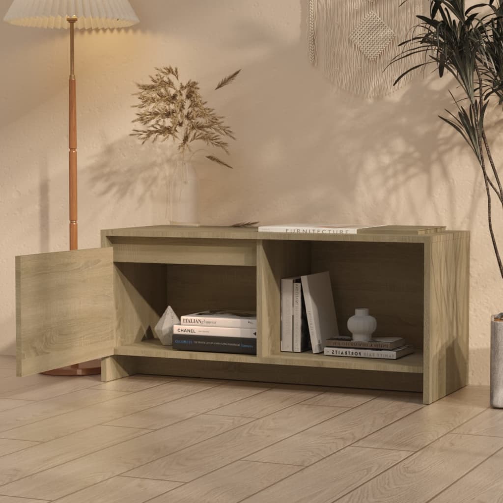 vidaXL Mueble para TV madera contrachapada roble Sonoma 90x35x40 cm - Image 3