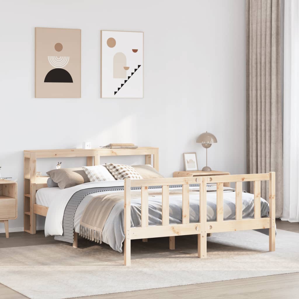 vidaXL Estructura de cama sin colchón madera maciza de pino 120x190 cm