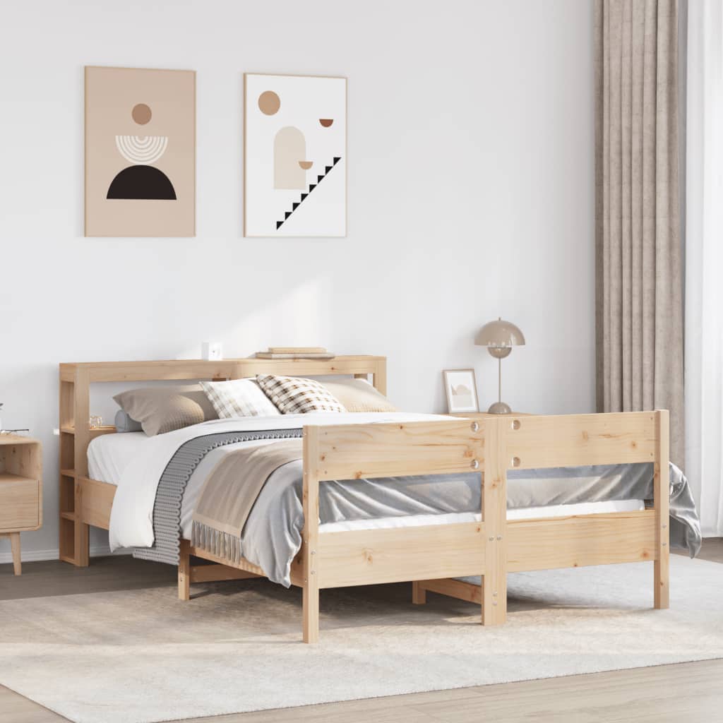 vidaXL Estructura de cama sin colchón madera maciza de pino 120x190 cm