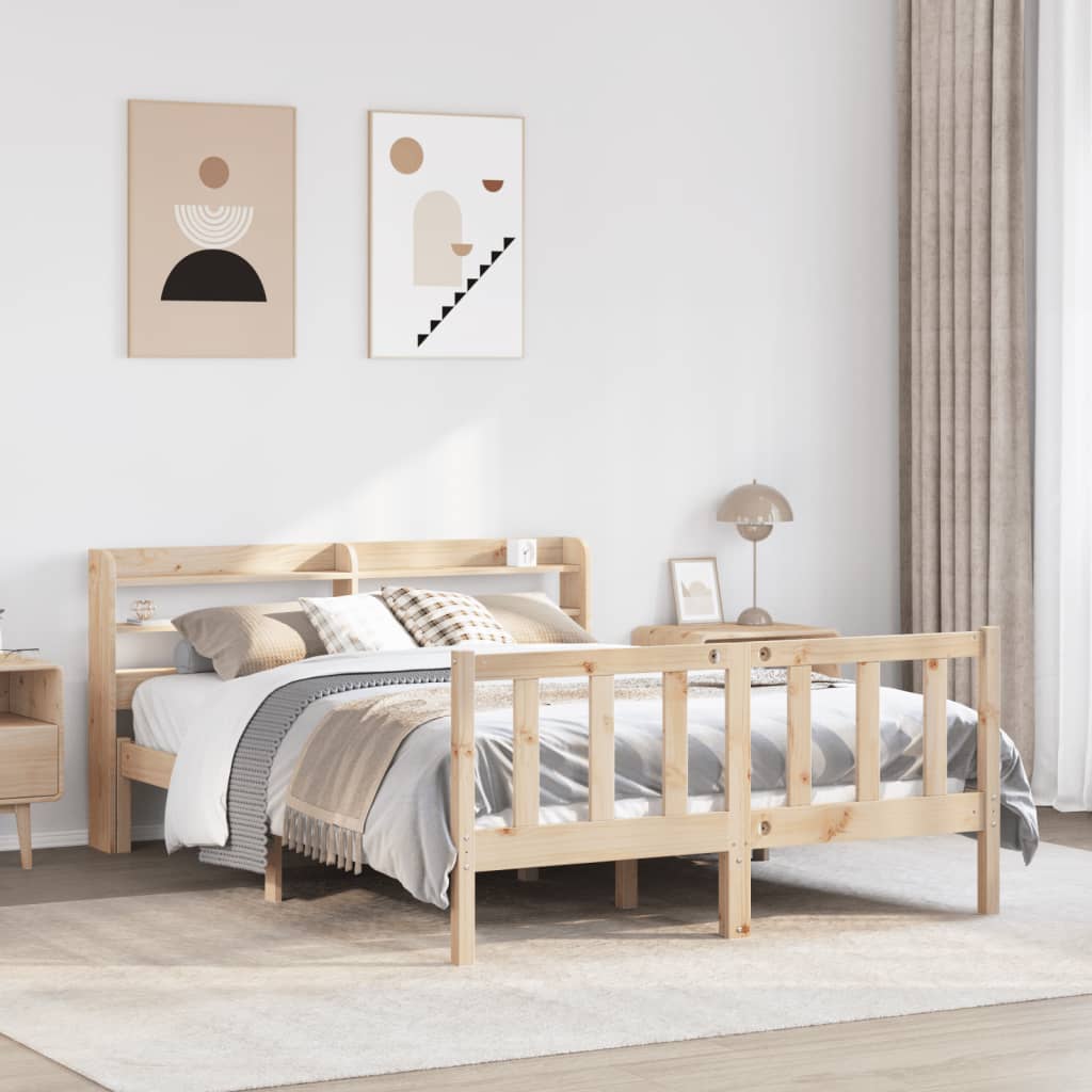 vidaXL Estructura de cama sin colchón madera maciza de pino 120x190 cm