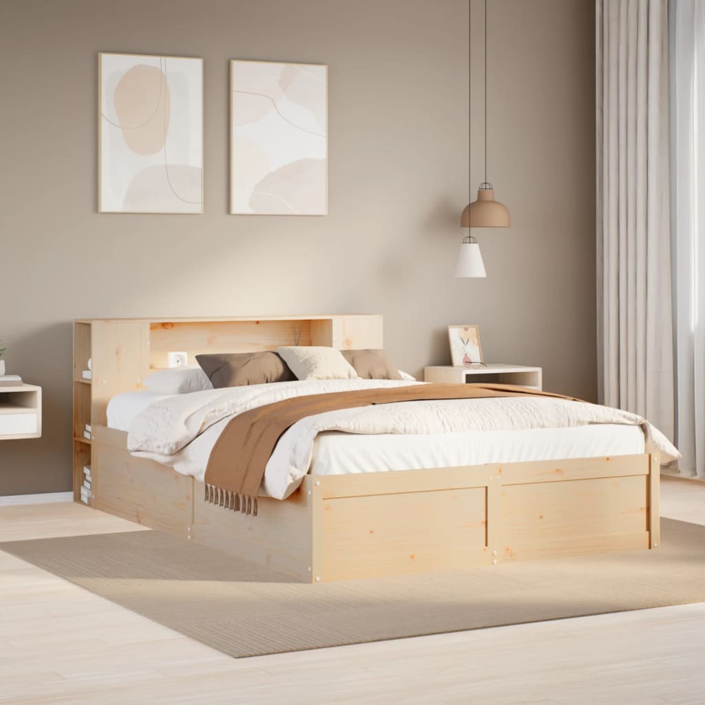 vidaXL Estructura de cama sin colchón madera maciza de pino 120x190 cm