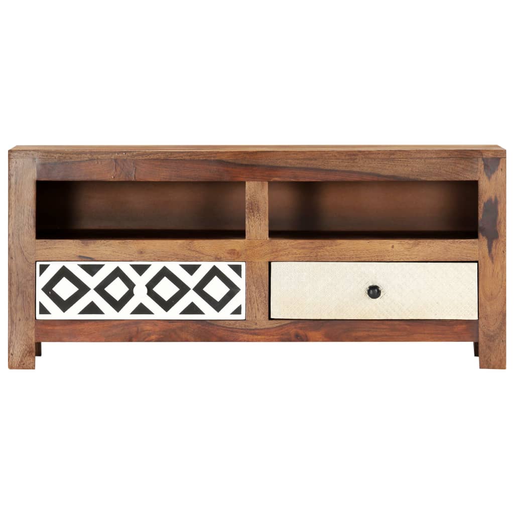 vidaXL Mueble de TV madera maciza de acacia 90x30x40 cm - Image 4