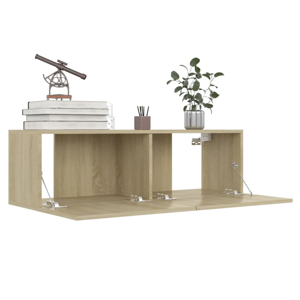 vidaXL Juego de muebles de salón 4 piezas roble Sonoma 100x30x30 cm - Image 4