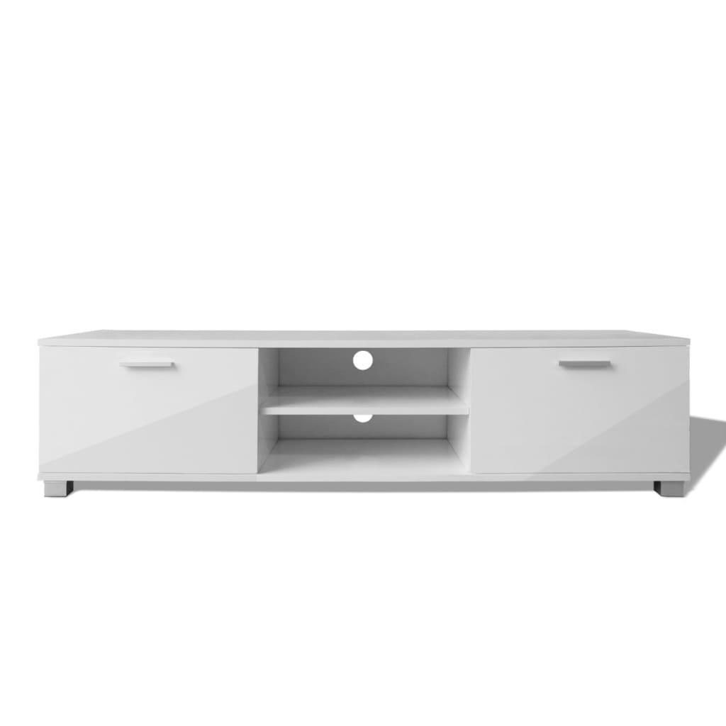 vidaXL Mueble de TV blanco brillo 140x40,5x35 cm - Image 3