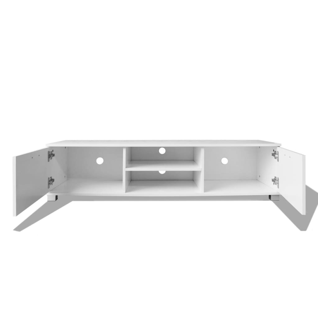 vidaXL Mueble de TV blanco brillo 140x40,5x35 cm - Image 4