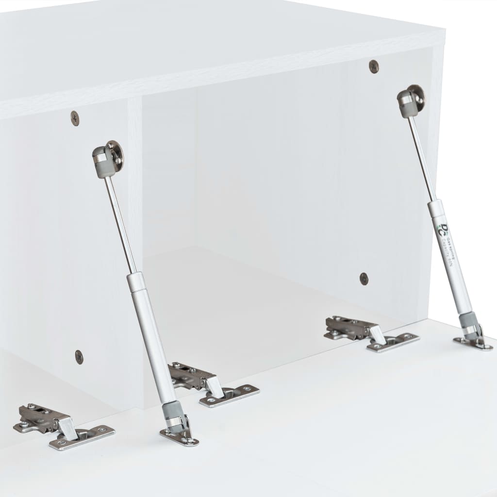 vidaXL Mueble para TV madera contrachapada blanco brillo 120x40x34 cm - Image 4
