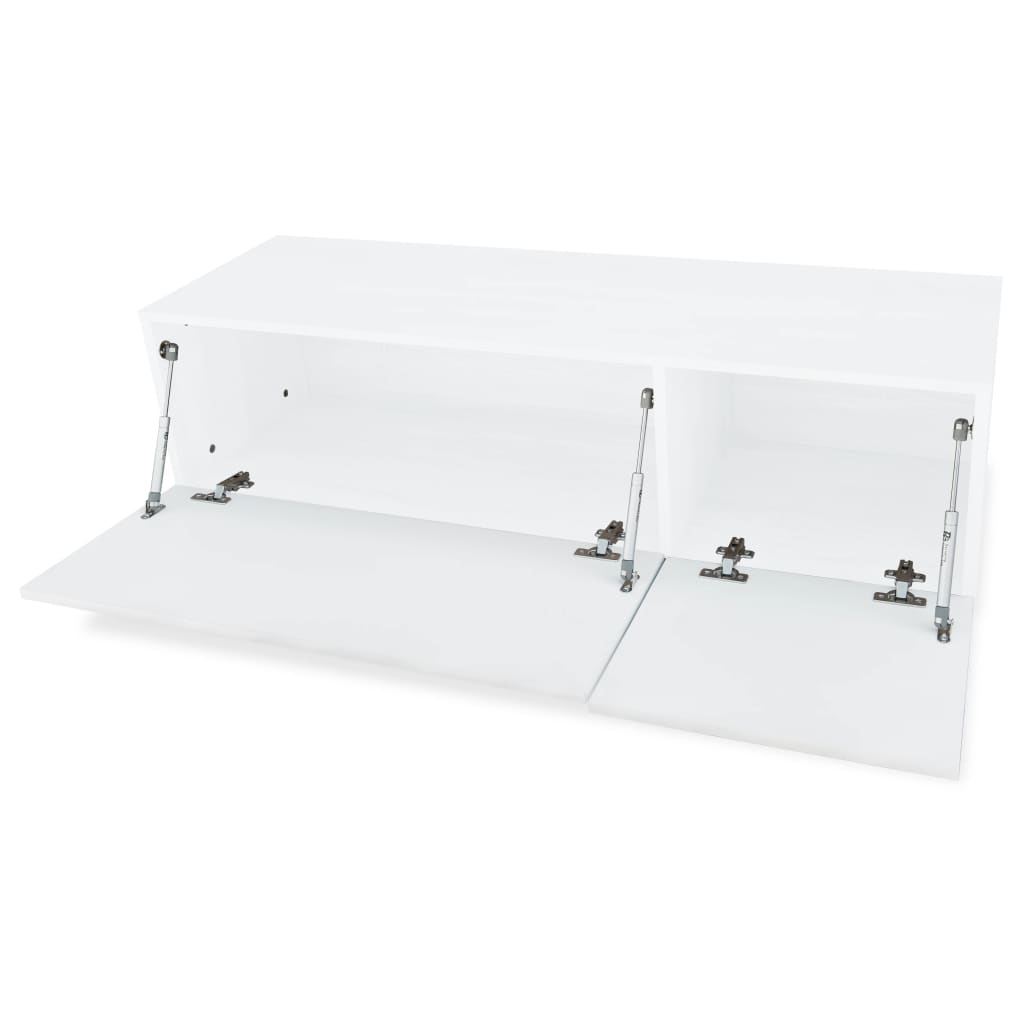 vidaXL Mueble para TV madera contrachapada blanco brillo 120x40x34 cm - Image 3