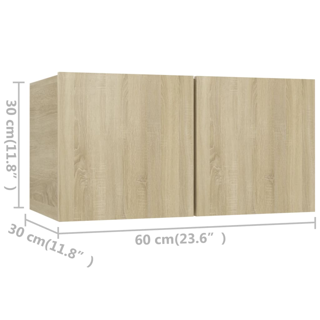 vidaXL Juego de muebles de salón 4 piezas roble Sonoma - Image 6