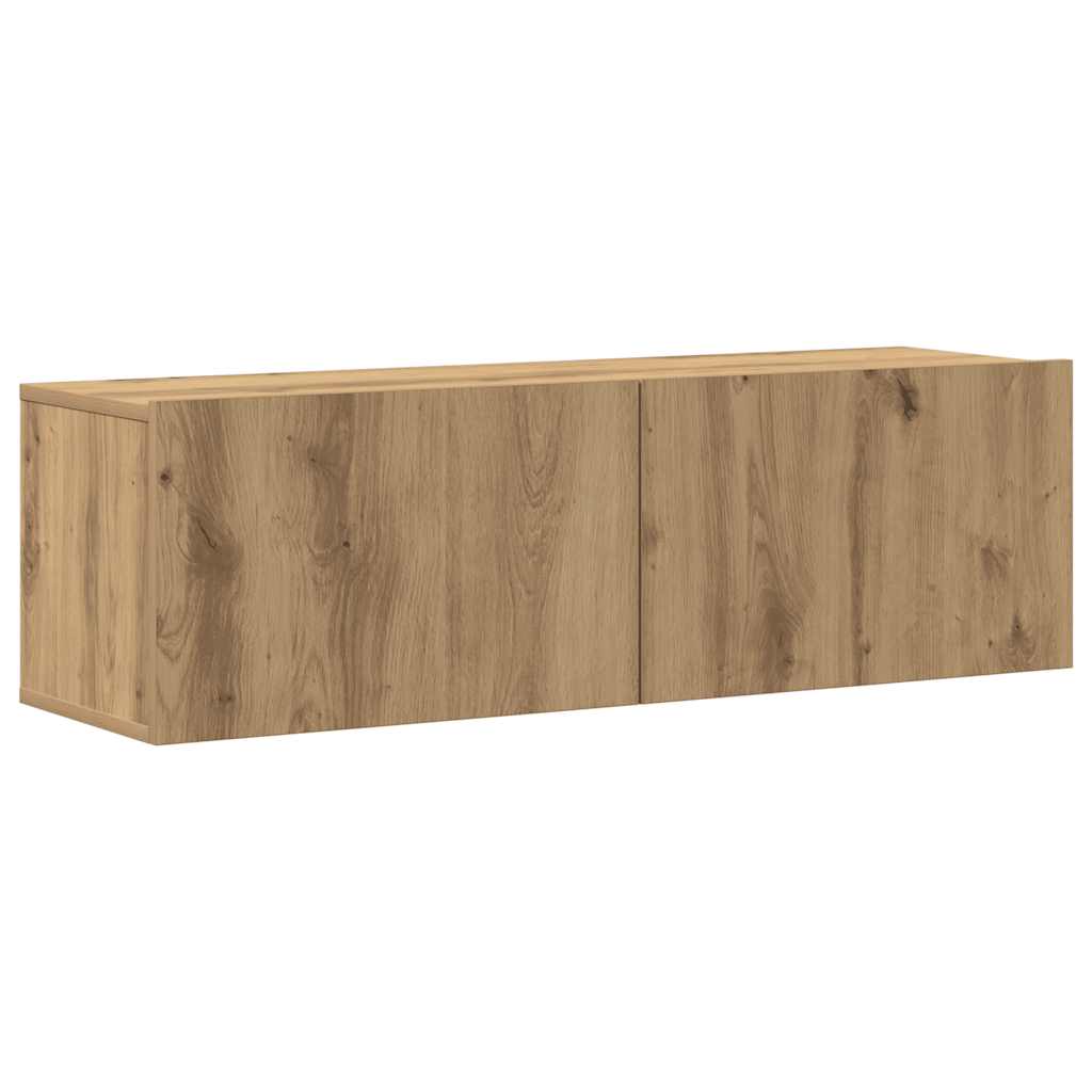 vidaXL Mueble para TV de pared madera contrachapada artesanal 4 piezas - Image 4