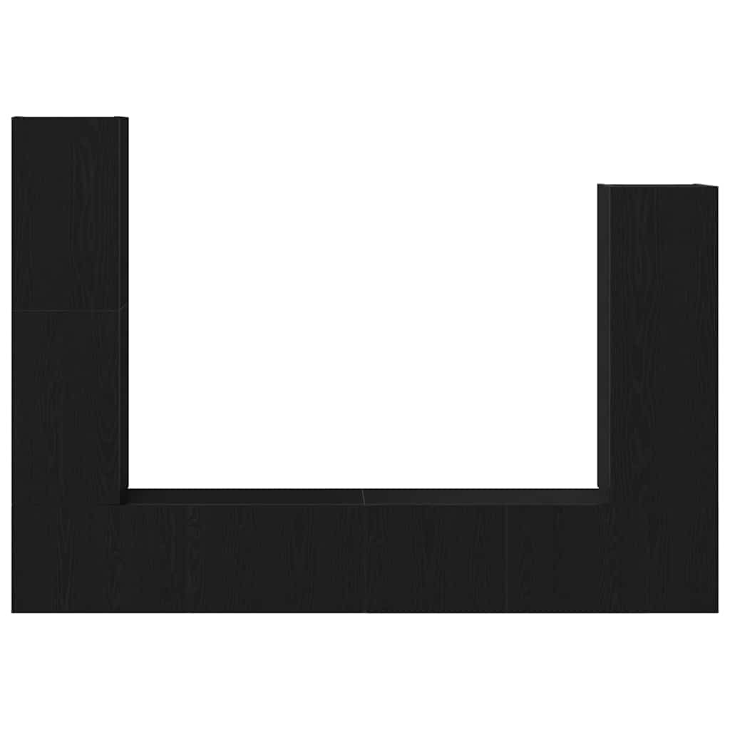 vidaXL Conjunto de mueble de TV 6 pcs Roble Negro Madera de ingeniería - Image 5