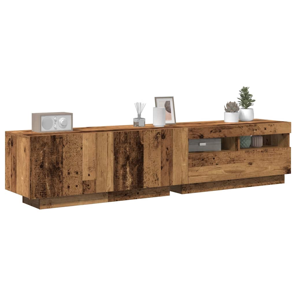 vidaXL Mueble de TV luces LED madera roble artisan 180x35x40 cm