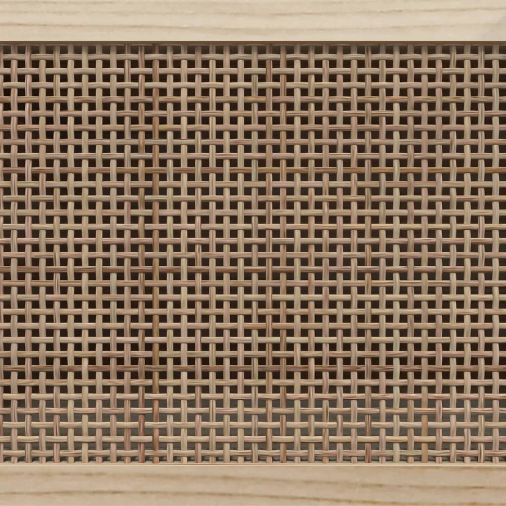 vidaXL Mueble para TV madera maciza pino y ratán natural 80x30x40 cm - Image 6