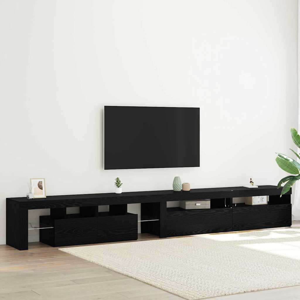 vidaXL Gabinete de TV 3 pcs Roble Negro 260 x 37 x 40 cm