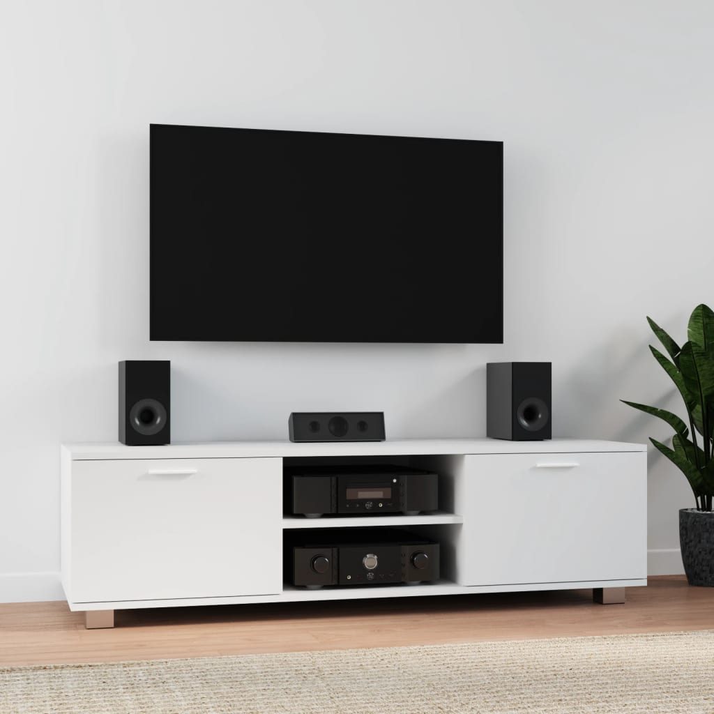 vidaXL Mueble para TV madera contrachapada blanco 120x40,5x35 cm