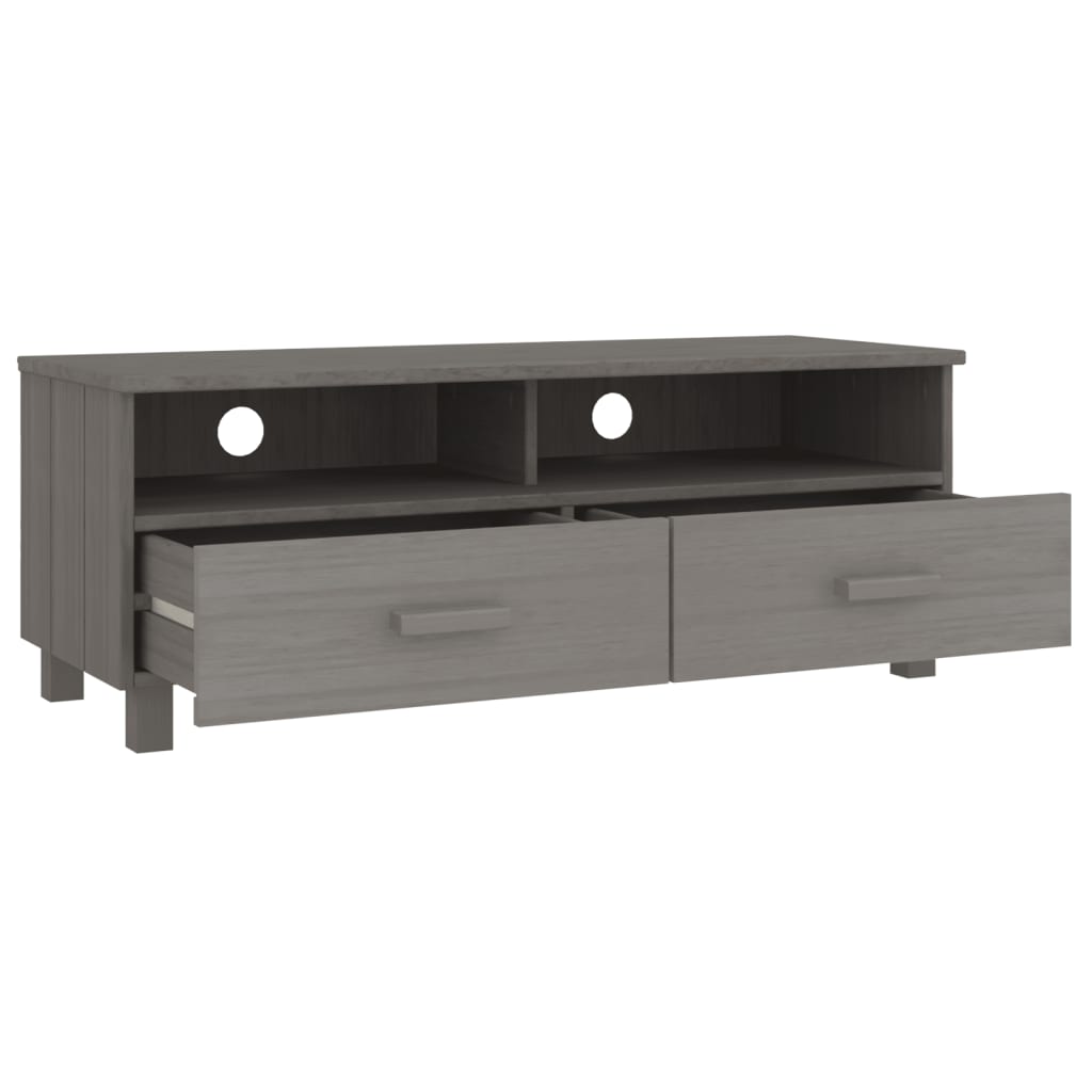 vidaXL Mueble de TV HAMAR madera maciza pino gris claro 106x40x40 cm - Image 5