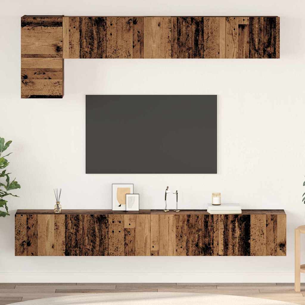 vidaXL Conjunto de mueble de TV 5 pcs Madera envejecida