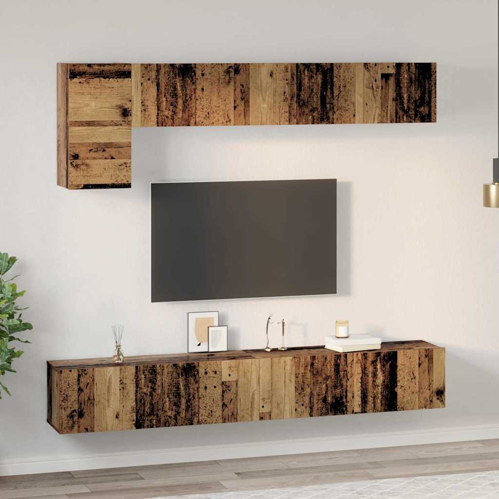 vidaXL Conjunto de mueble de TV 5 pcs Madera envejecida - Image 4