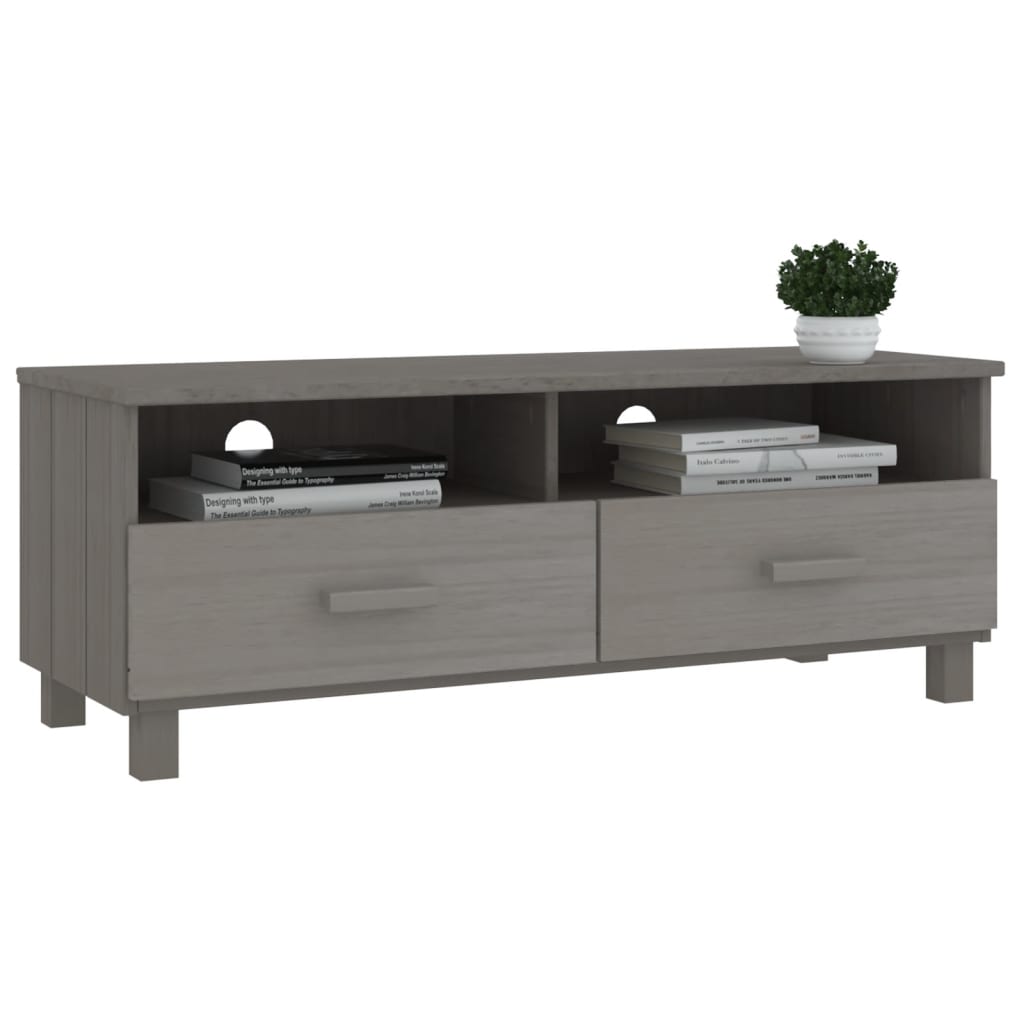 vidaXL Mueble de TV HAMAR madera maciza pino gris claro 106x40x40 cm - Image 6