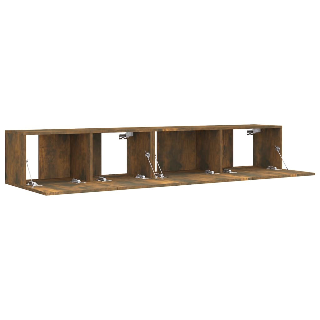 vidaXL Set de muebles de TV 2 pzas madera contrachapada roble ahumado - Image 4