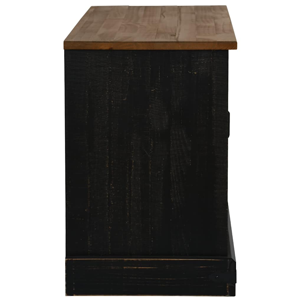 vidaXL Mueble de TV HALDEN con puerta corredera negro 110x40x60 cm - Image 5