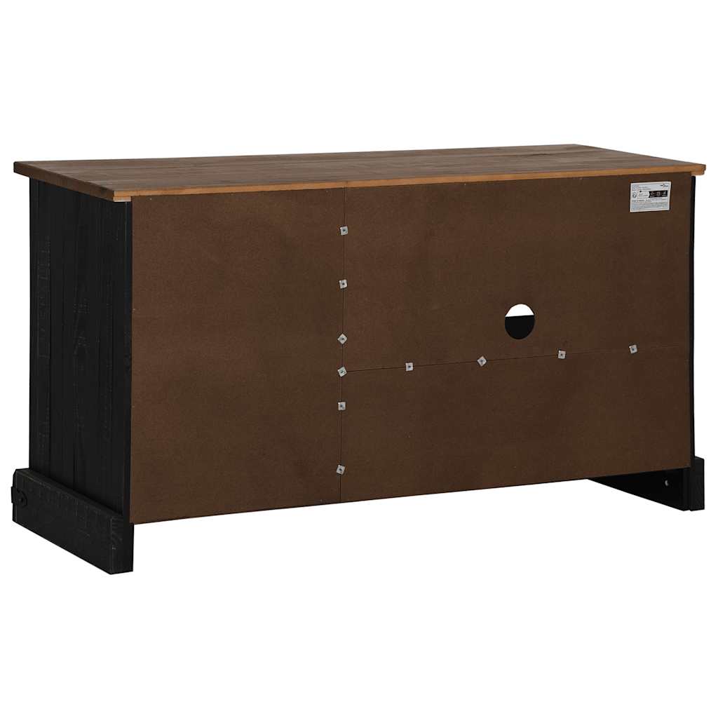 vidaXL Mueble de TV HALDEN con puerta corredera negro 110x40x60 cm - Image 6