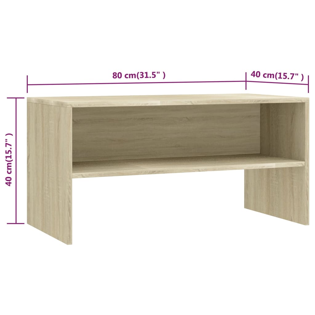vidaXL Mueble de TV madera contrachapada roble Sonoma 80x40x40cm - Image 6