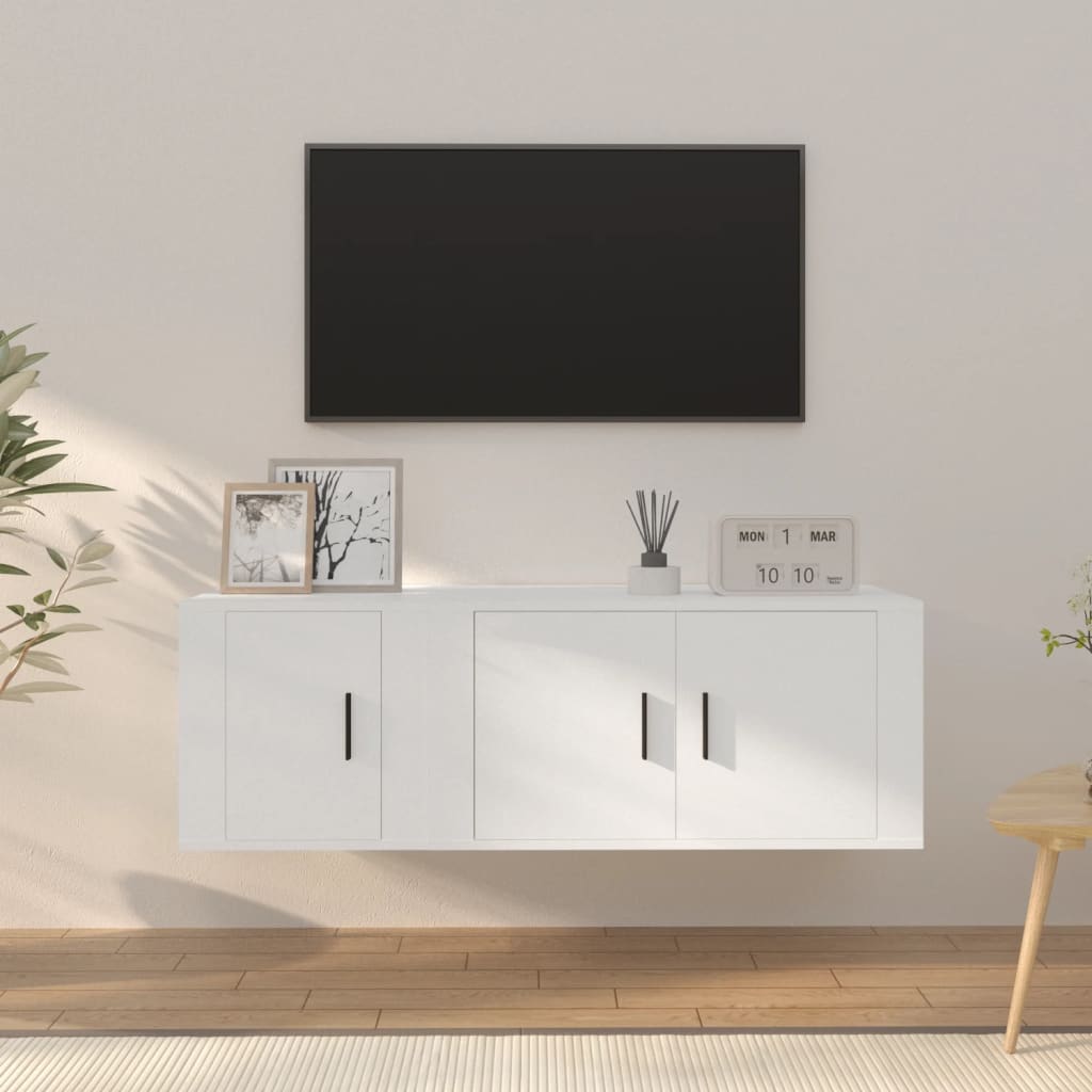 vidaXL Set de muebles de TV 2 piezas madera contrachapada blanco