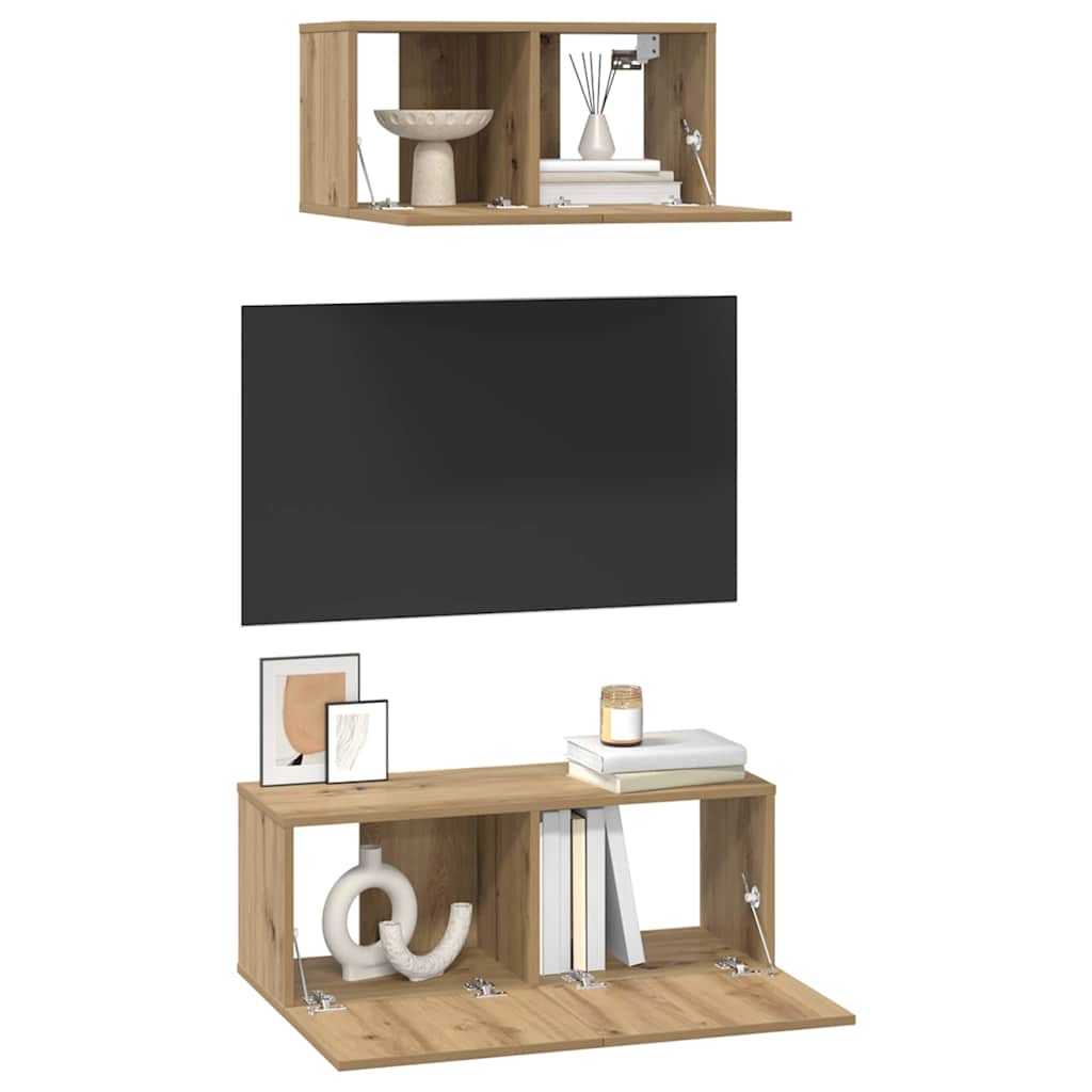 vidaXL Conjunto de mueble de TV 2 pcs Roble artesanal - Image 3